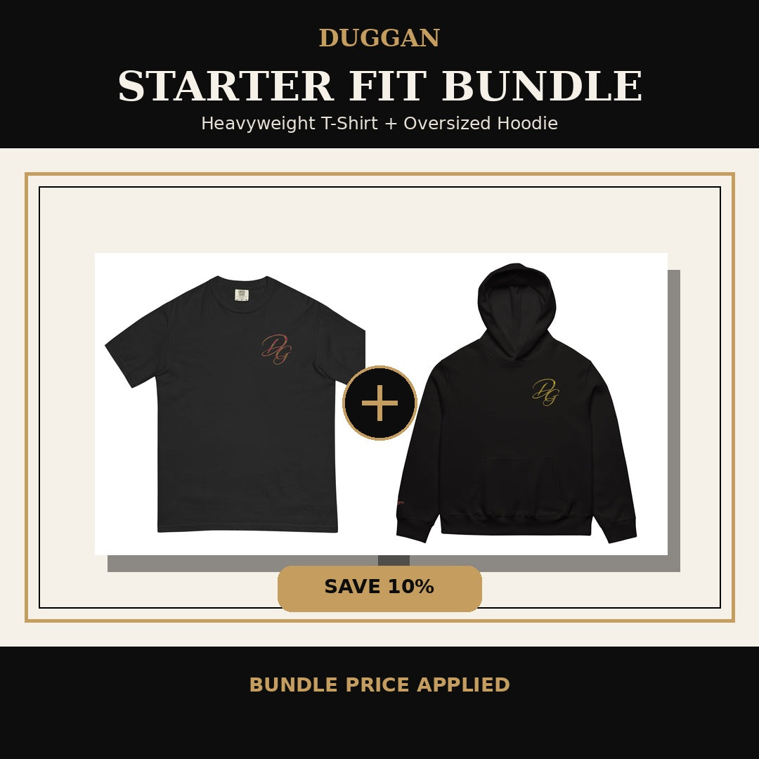 DUGGAN Starter Fit Bundle - Heavyweight T-Shirt and Oversized Hoodie, save 10%