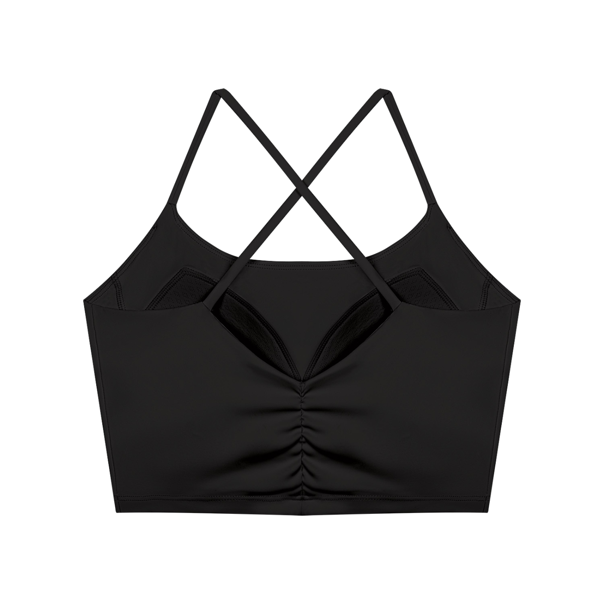 DUGGAN Women's Ruched Cropped Yoga Tank Top