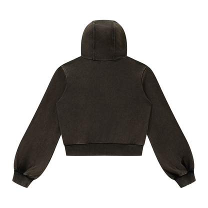 DUGGAN Women's Vintage Wash Full Zip Hoodie