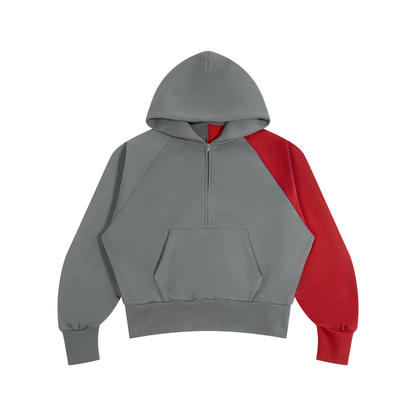 DUGGAN Unisex Color-Block Fleece Hoodie