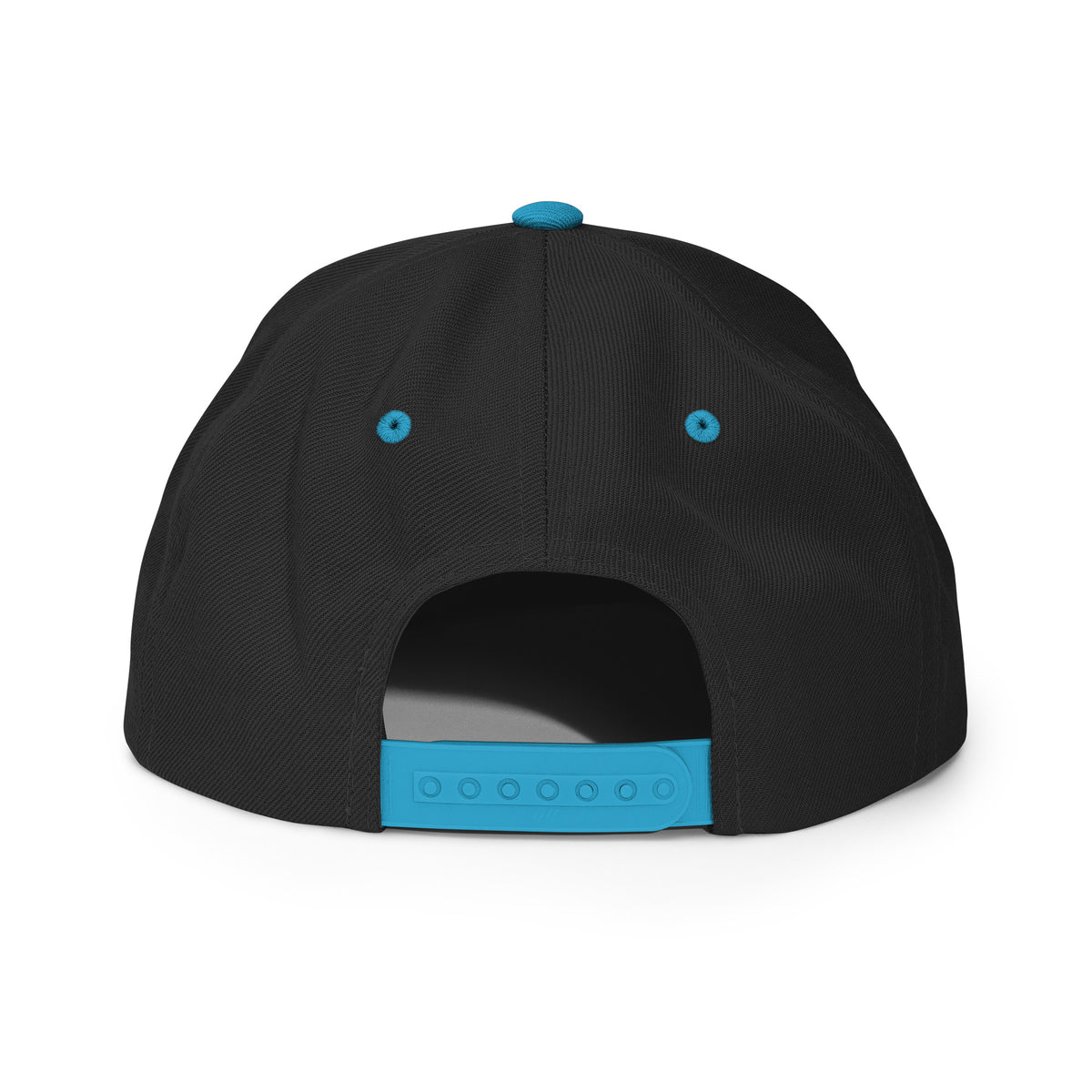 Classic Embroidered Snapback Cap, in Black Teal, back view