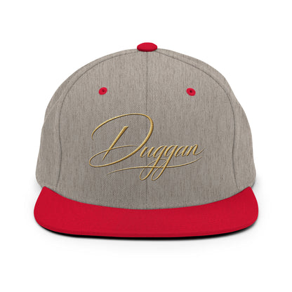 Classic Embroidered Snapback Cap, in Heather Grey Red, front view