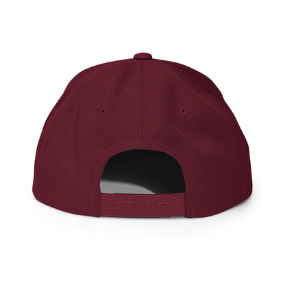 Classic Embroidered Snapback Cap, in Maroon, back view