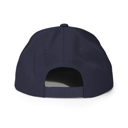 Classic Embroidered Snapback Cap, in Navy, back view