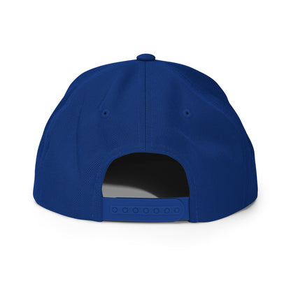 Classic Embroidered Snapback Cap, in Royal Blue, back view