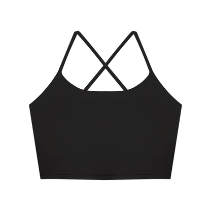 DUGGAN Women's Ruched Cropped Yoga Tank Top
