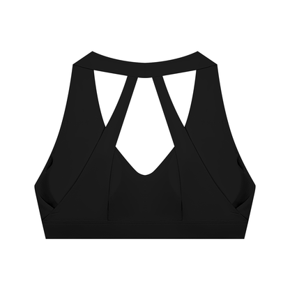 DUGGAN Women's Halter Cropped Sports Bra
