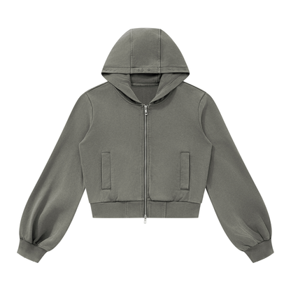 DUGGAN Women's Vintage Wash Full Zip Hoodie