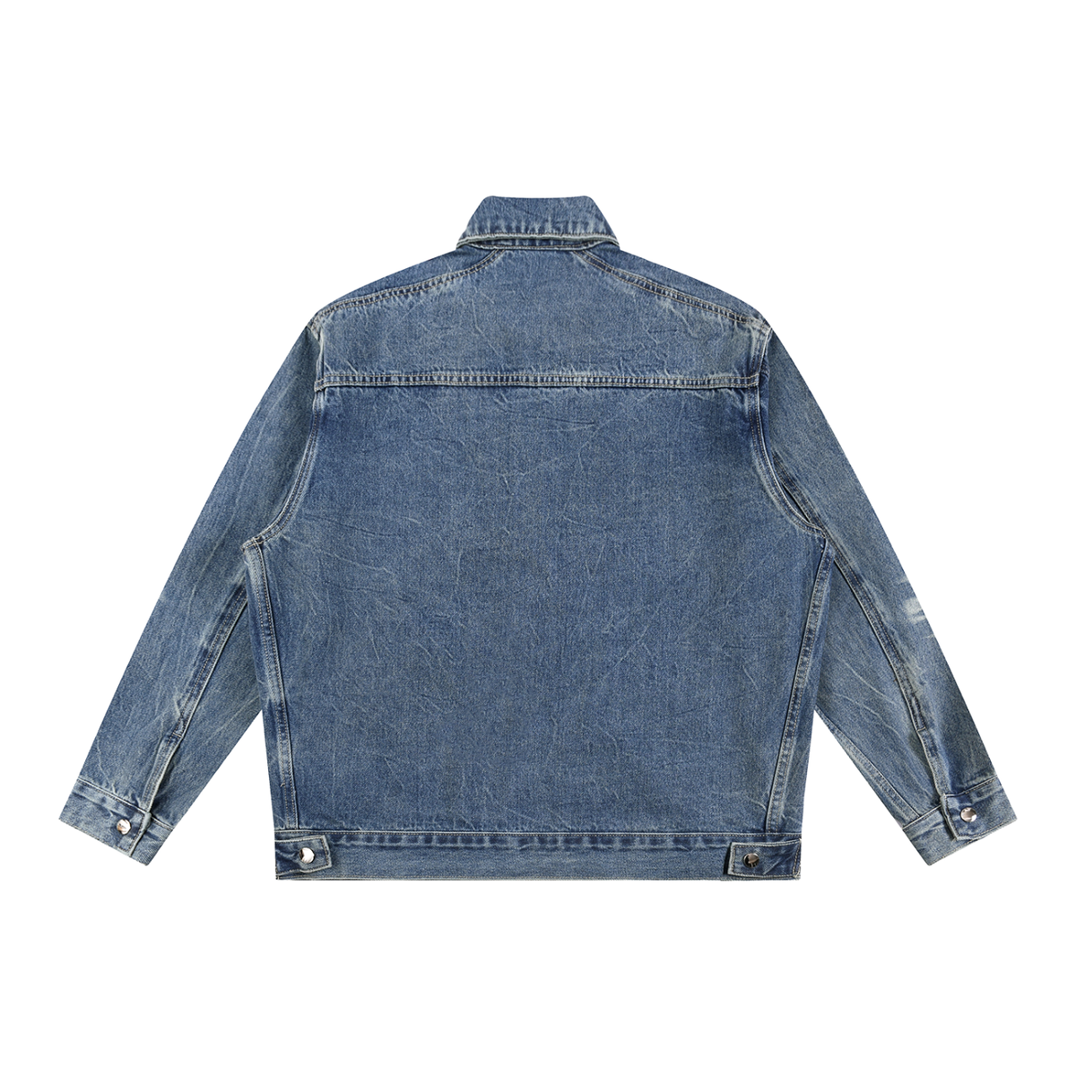 DUGGAN Vintage Wash Zip Up Denim Jacket