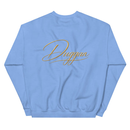 Premium Unisex Crewneck Sweatshirt, in Carolina Blue, back view