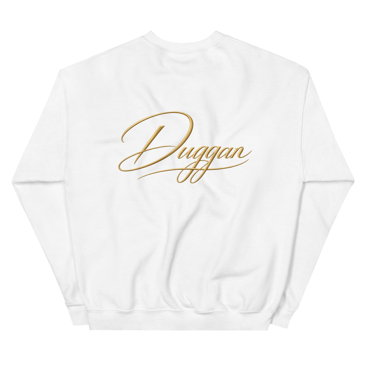 Premium Unisex Crewneck Sweatshirt, in White, back view