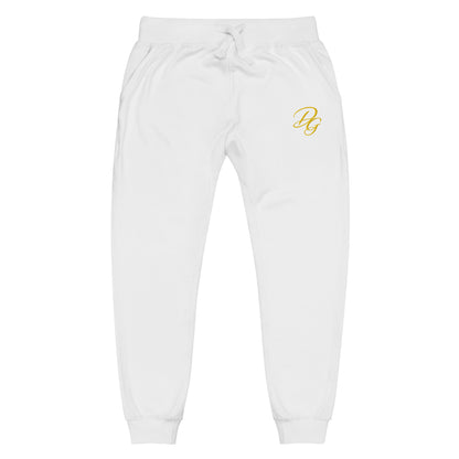 Unisex Fleece Sweatpants, in White, front view