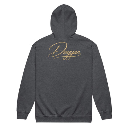 Premium Heavy Blend Zip Hoodie, in Dark Heather, back view