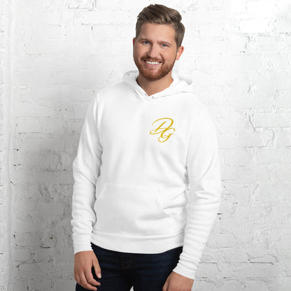 Unisex Fleece Pullover Hoodie, in White, front view