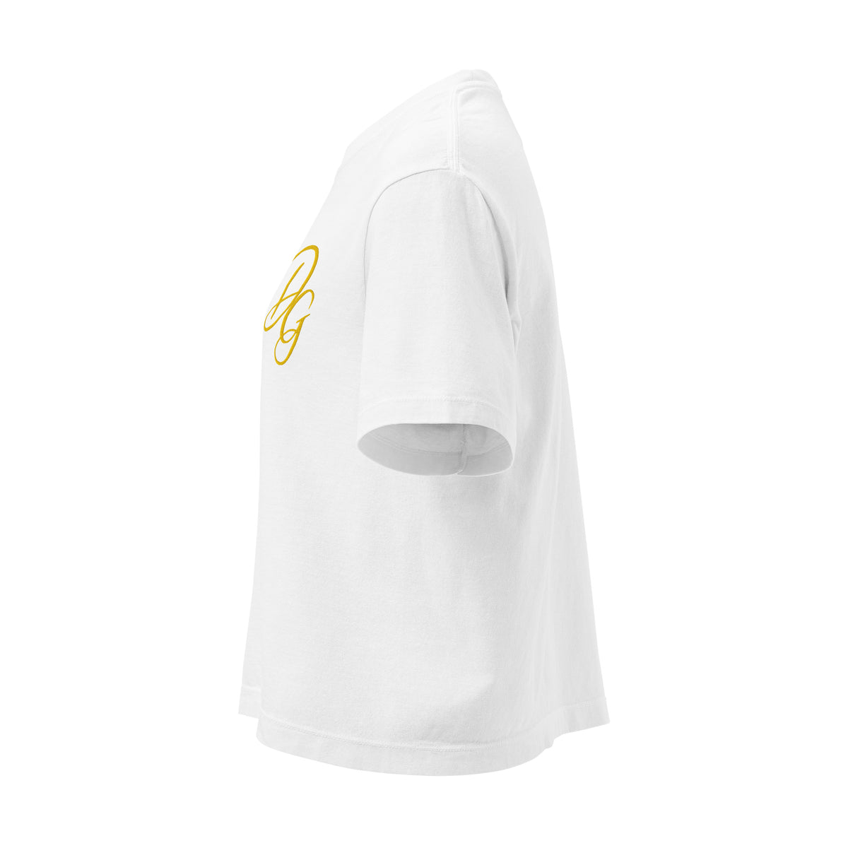 Women's Heavyweight Boxy Tee, in White, left view